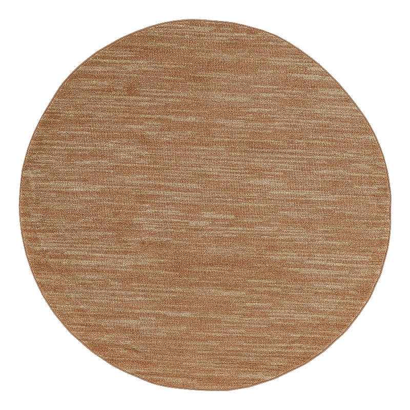 Nourison Essentials 4' x Round Rust Fabric Area Rug