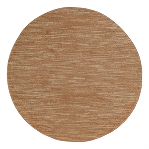 Nourison Essentials 4' x Round Rust Fabric Area Rug