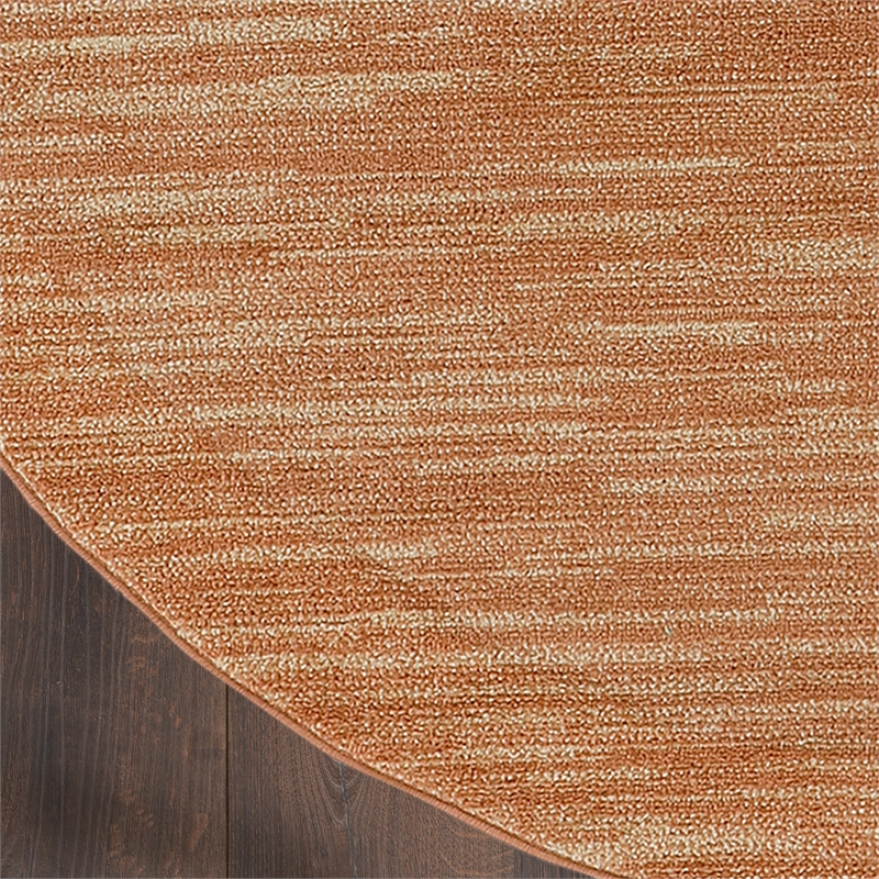 Nourison Essentials 6' x Round Rust Fabric Area Rug