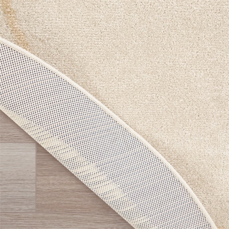 Nourison Essentials 4' x Round Ivory Gold Fabric Area Rug