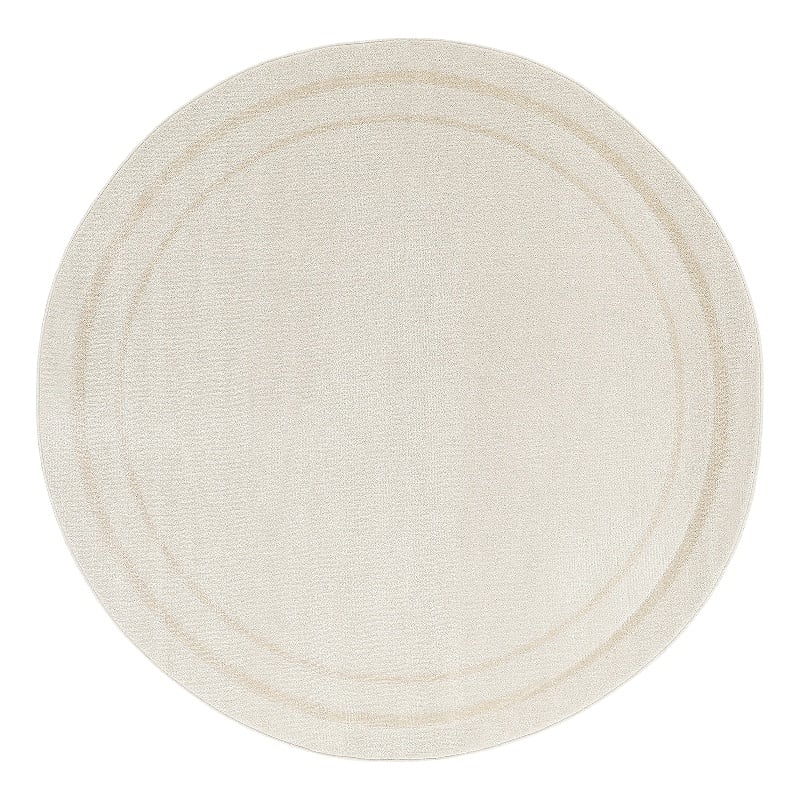 Nourison Essentials 4' x Round Ivory Gold Fabric Area Rug