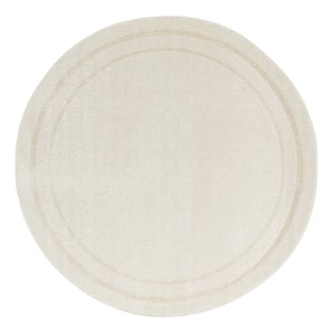 Nourison Essentials 4' x Round Ivory Gold Fabric Area Rug