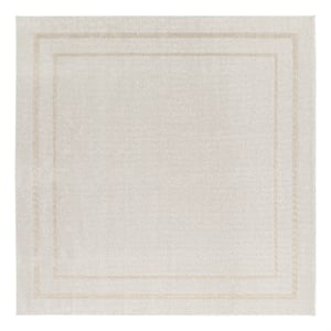 Nourison Essentials 5' x Square Ivory Gold Fabric Area Rug