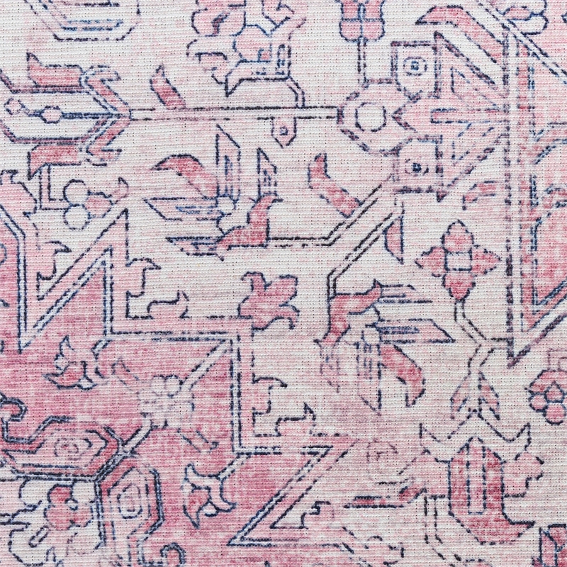 Nourison Washables 3' x 5' Pink Fabric Area Rug