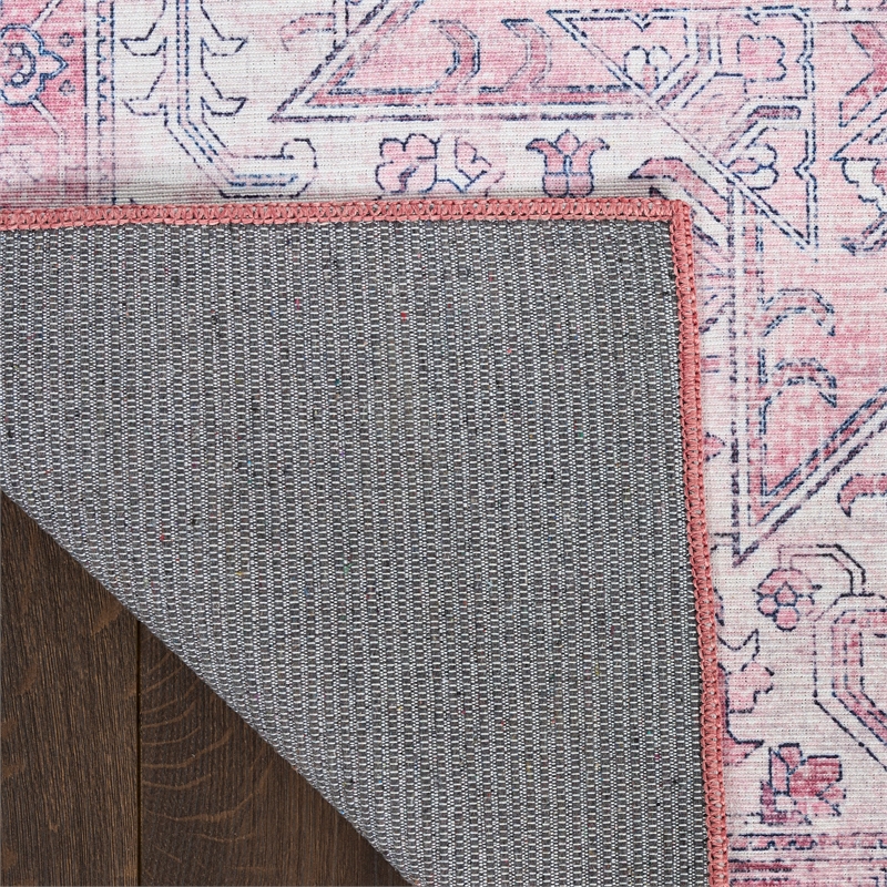 Nourison Washables 3' x 5' Pink Fabric Area Rug