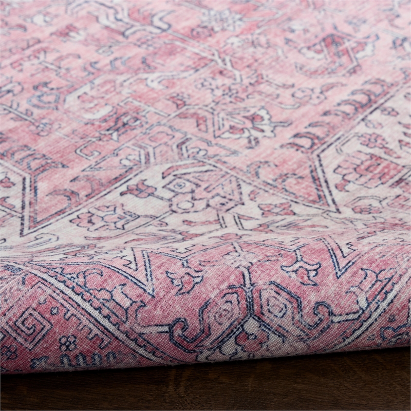 Nourison Washables 3' x 5' Pink Fabric Area Rug