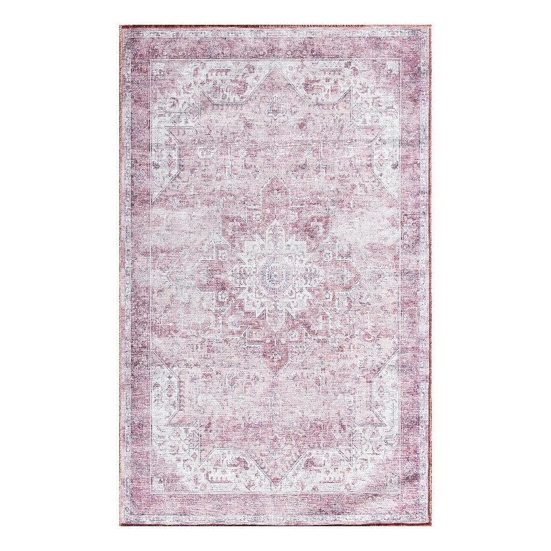 Nourison Washables 3' x 5' Pink Fabric Area Rug