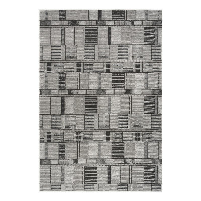 Nourison Nordic 5' x 7' Black Gray Fabric Area Rug
