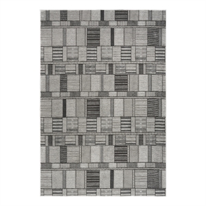 Nourison Nordic 5' x 7' Black Gray Fabric Area Rug