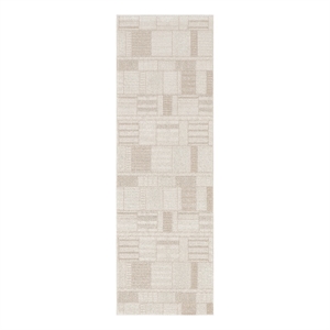 Nourison Nordic 6' Runner Ivory Beige Fabric Area Rug