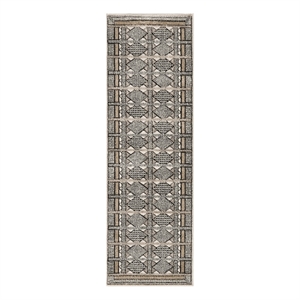 Nourison Nordic 6' Runner Ivory Multi-Color Fabric Area Rug