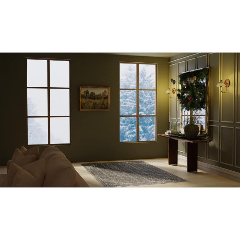 Nourison Nordic 5' x 7' Ivory Multi-Color Fabric Area Rug