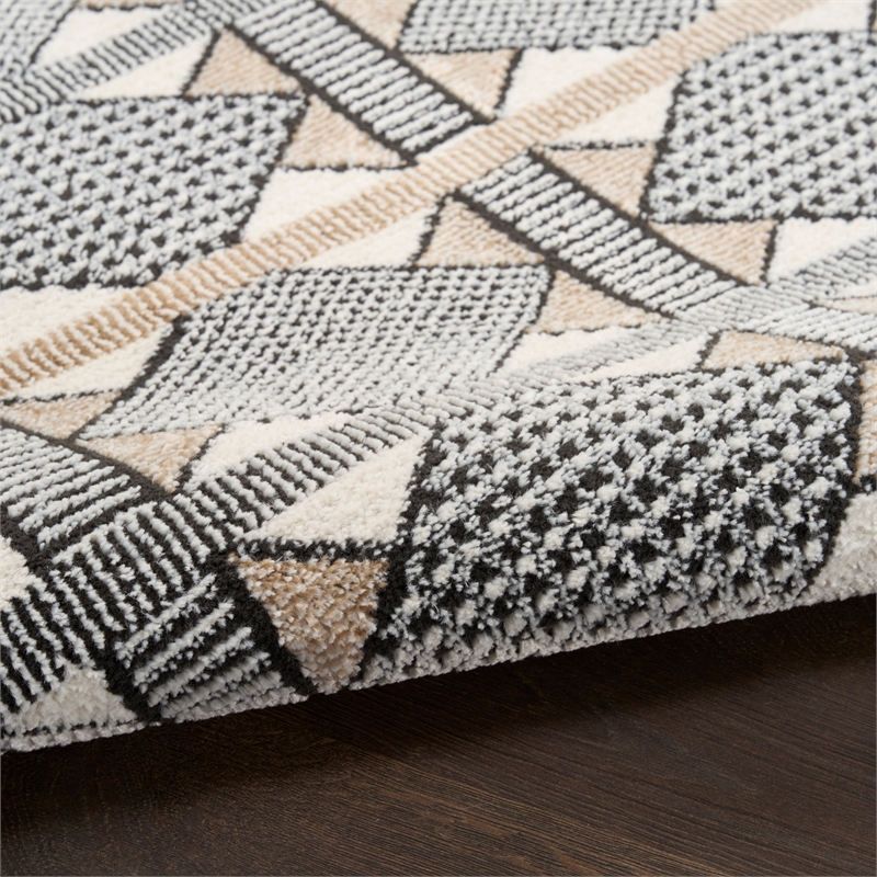 Nourison Nordic 5' x 7' Ivory Multi-Color Fabric Area Rug