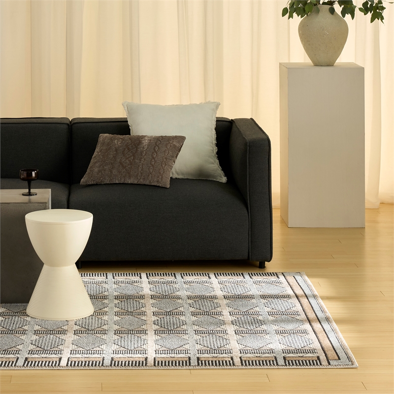 Nourison Nordic 5' x 7' Ivory Multi-Color Fabric Area Rug