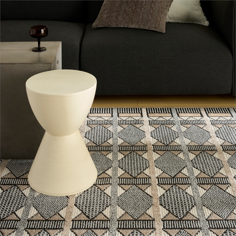 Nourison Nordic 5' x 7' Ivory Multi-Color Fabric Area Rug