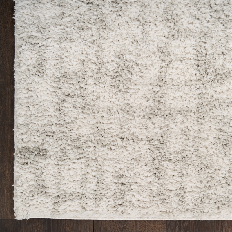 Nourison Modern Shag 4' x 6' Ivory Gray Fabric Area Rug
