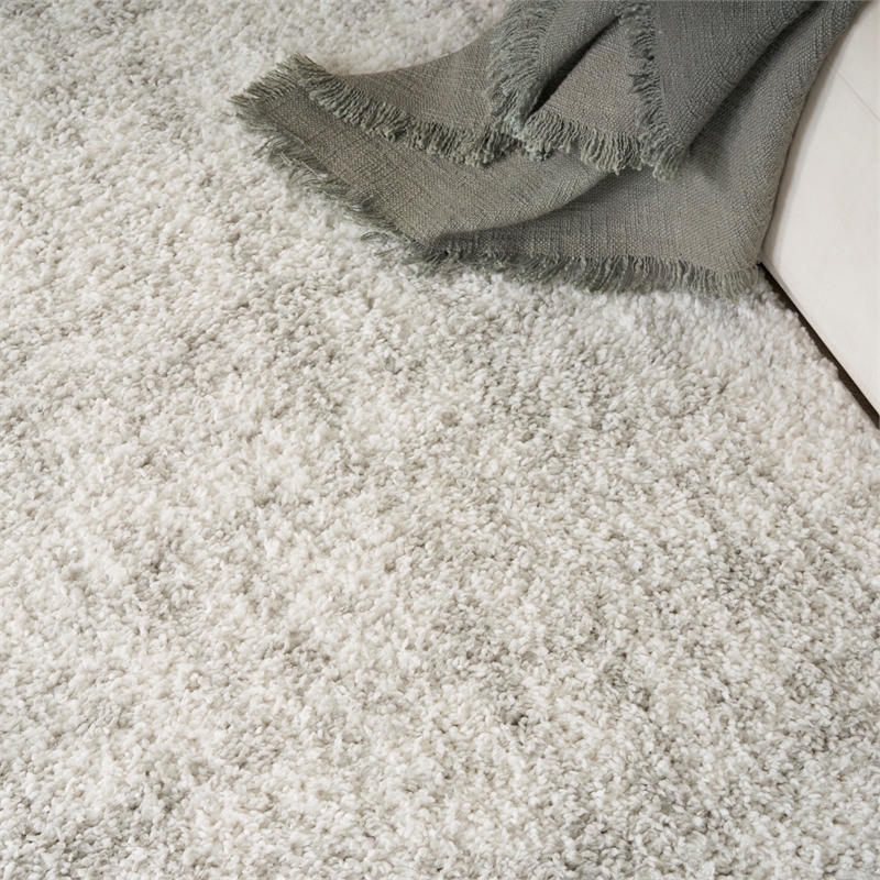 Nourison Modern Shag 5' x 7' Ivory Gray Fabric Area Rug