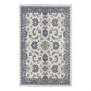 Nourison Essentials 4' x 6' Ivory Blue Fabric Area Rug