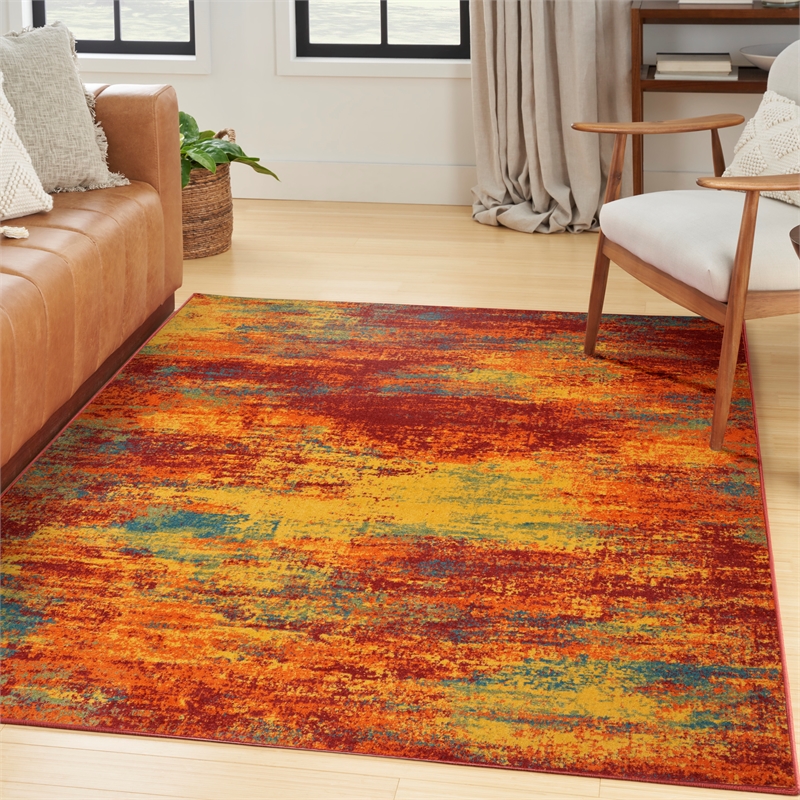 Nourison Essentials 4' x 6' Flame Fabric Area Rug