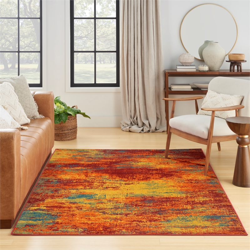 Nourison Essentials 4' x 6' Flame Fabric Area Rug