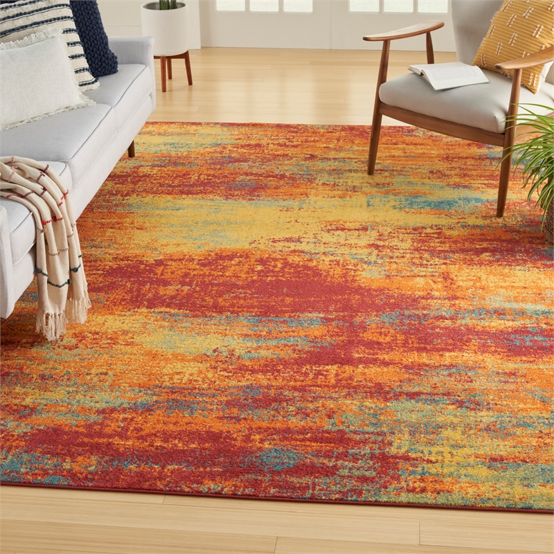 Nourison Essentials 5' x 7' Flame Fabric Area Rug
