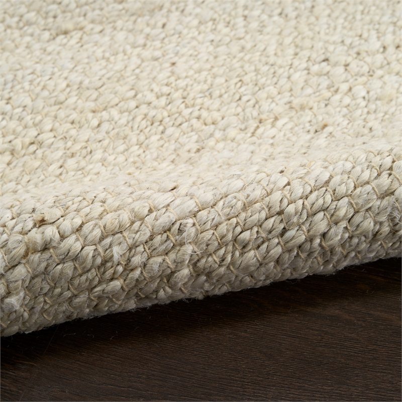 Nourison Natural Jute 2' x 3' Ivory Fabric Area Rug