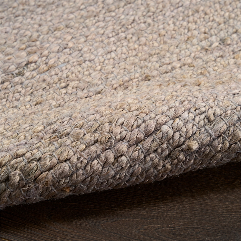 Nourison Natural Jute 2' x 3' Gray Fabric Area Rug