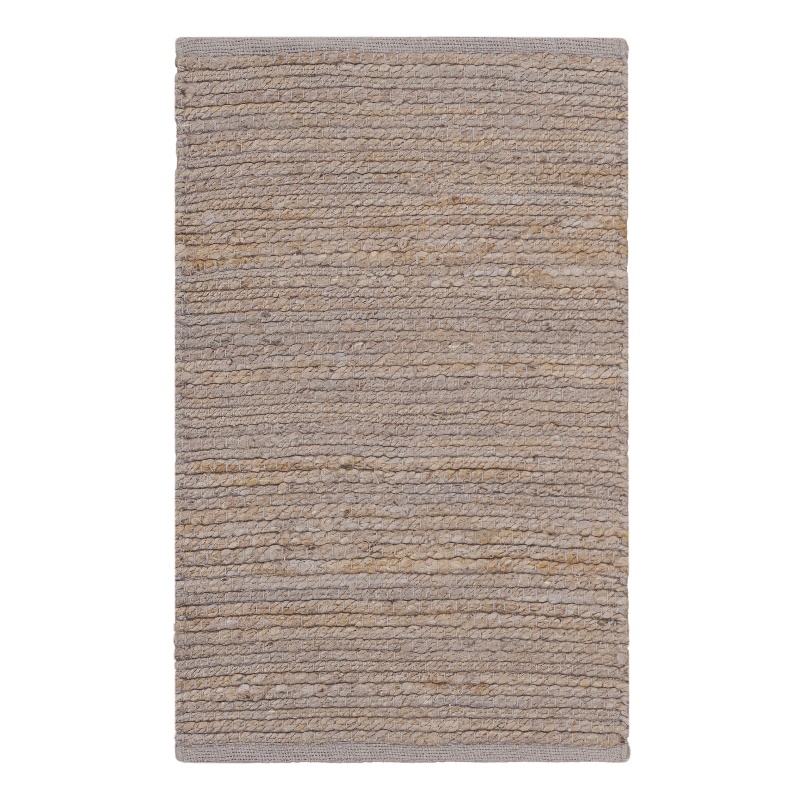 Nourison Natural Jute 2' x 3' Gray Fabric Area Rug