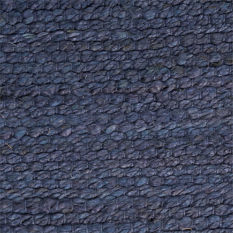 Nourison Natural Jute 2' x 3' Navy Fabric Area Rug