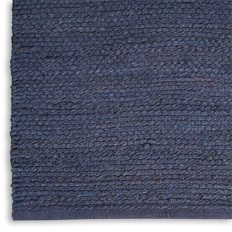 Nourison Natural Jute 2' x 3' Navy Fabric Area Rug