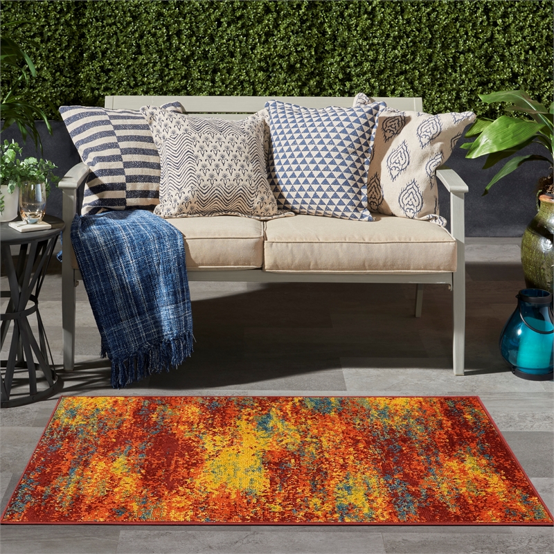 Nourison Essentials 2' x 4' Flame Fabric Area Rug