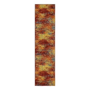 Nourison Essentials 6' Runner Flame Fabric Area Rug