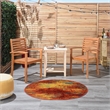 Nourison Essentials 4' x Round Flame Fabric Area Rug
