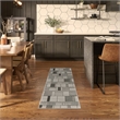 Nourison Nordic 6' Runner Black Gray Fabric Area Rug