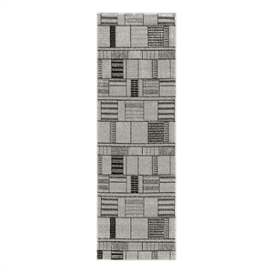 Nourison Nordic 6' Runner Black Gray Fabric Area Rug