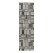 Nourison Nordic 6' Runner Black Gray Fabric Area Rug
