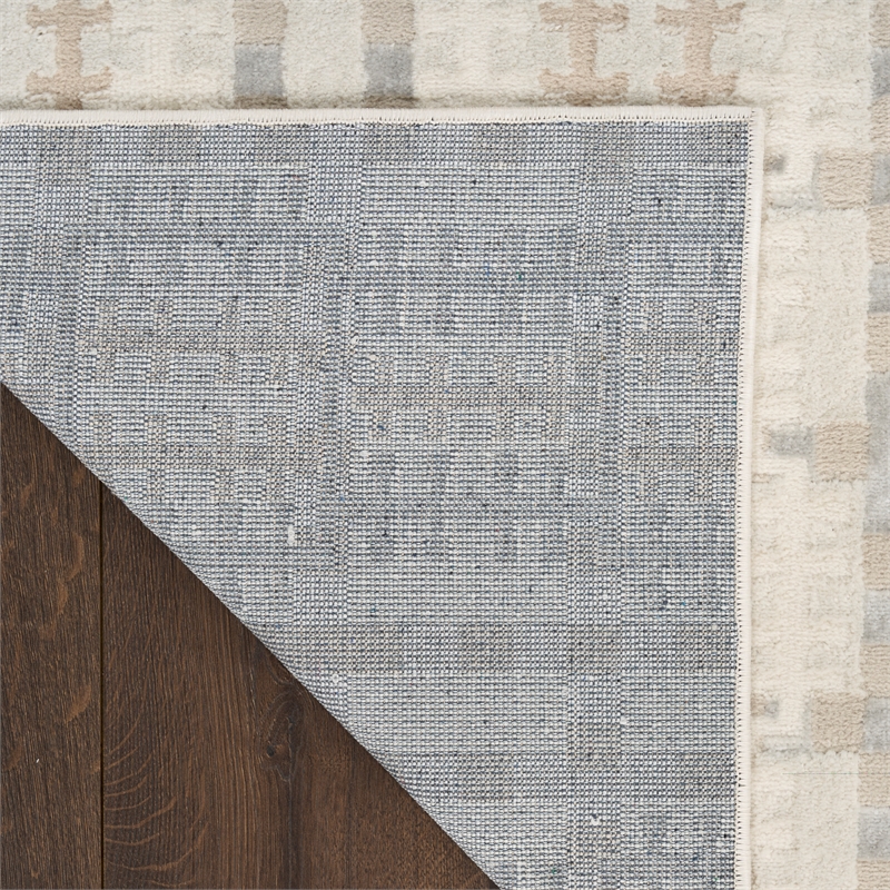 Nourison Nordic 6' Runner Ivory Multi-Color Fabric Area Rug