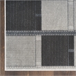 Nourison Nordic 6' Runner Gray Black Fabric Area Rug