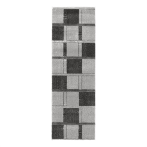 Nourison Nordic 6' Runner Gray Black Fabric Area Rug