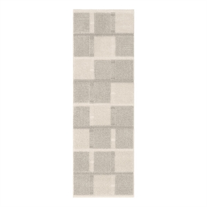 Nourison Nordic 6' Runner Ivory Gray Fabric Area Rug