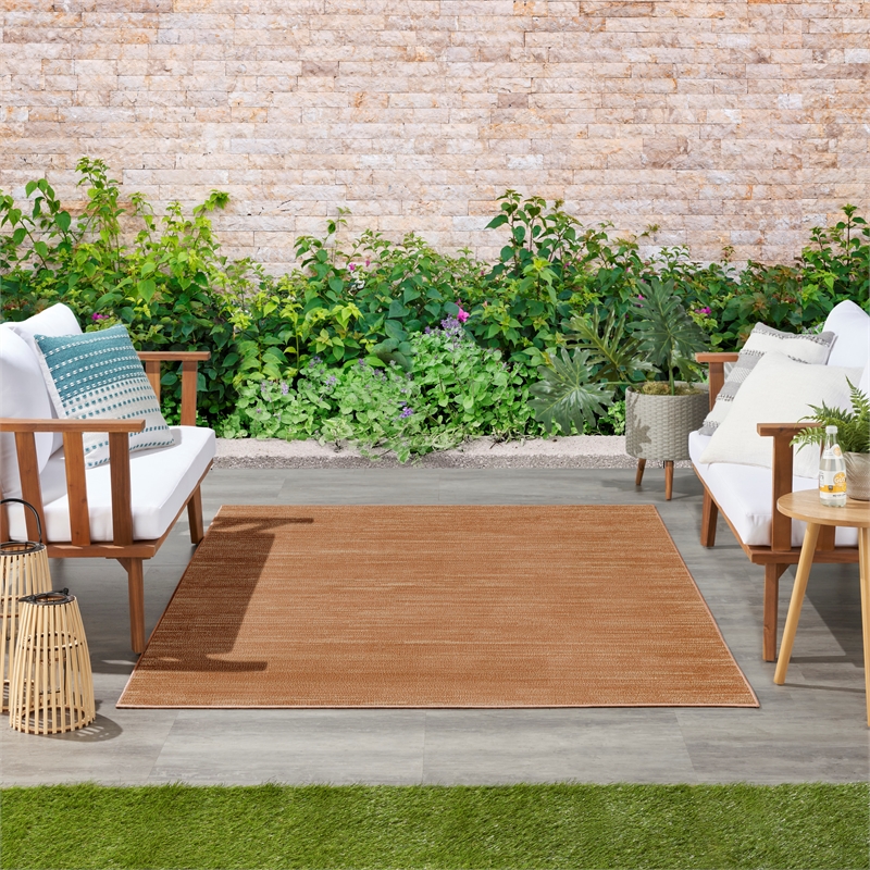 Nourison Essentials 4' x 6' Rust Fabric Area Rug