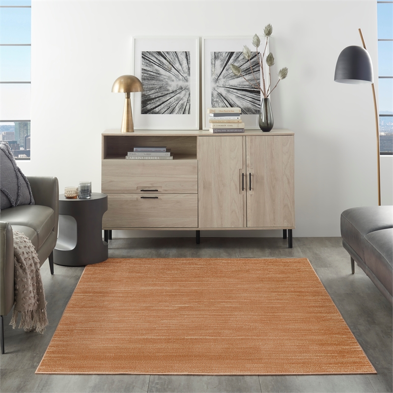 Nourison Essentials 4' x 6' Rust Fabric Area Rug