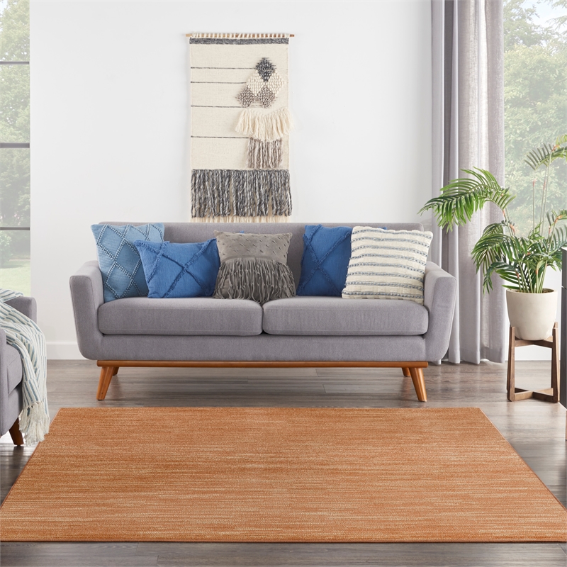 Nourison Essentials 9' x Square Rust Fabric Area Rug