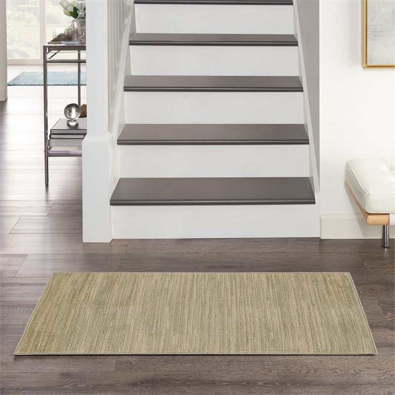 Nourison Essentials 2' x 4' Green Gold Fabric Area Rug