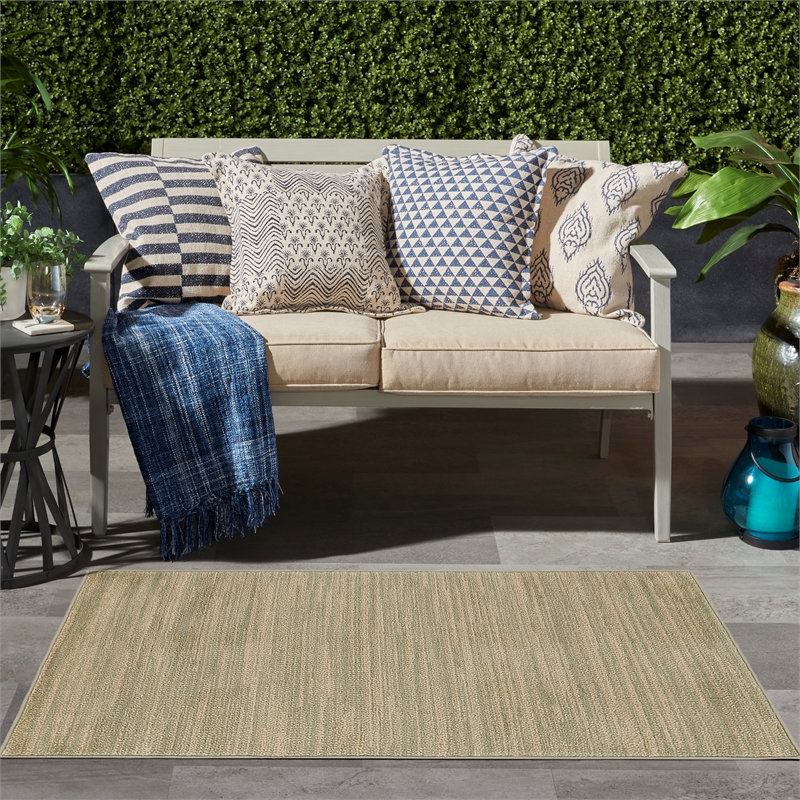 Nourison Essentials 3' x 5' Green Gold Fabric Area Rug