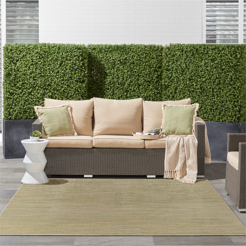 Nourison Essentials 9' x Square Green Gold Fabric Area Rug