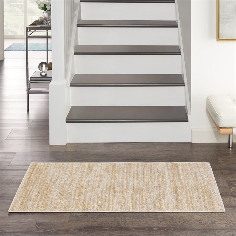 Nourison Essentials 3' x 5' Ivory Gold Fabric Area Rug