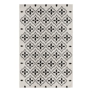Nourison Essentials 4' x 6' Ivory Black Fabric Area Rug