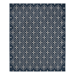 Nourison Essentials 5' x 7' Navy Ivory Fabric Area Rug