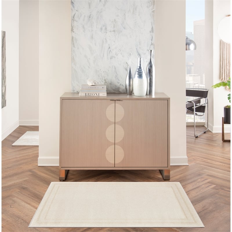 Nourison Essentials 2' x 4' Ivory Gold Fabric Area Rug